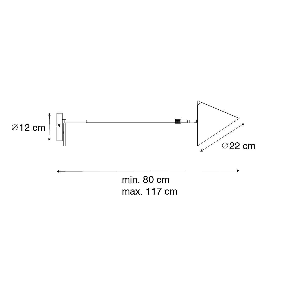 Design wandlamp zwart verstelbaar - Triangolo