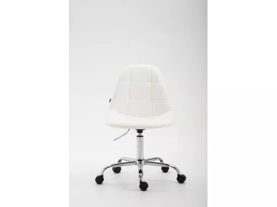 Chaise de bureau - Similicuir & Métal chromé - Blanc - Reims