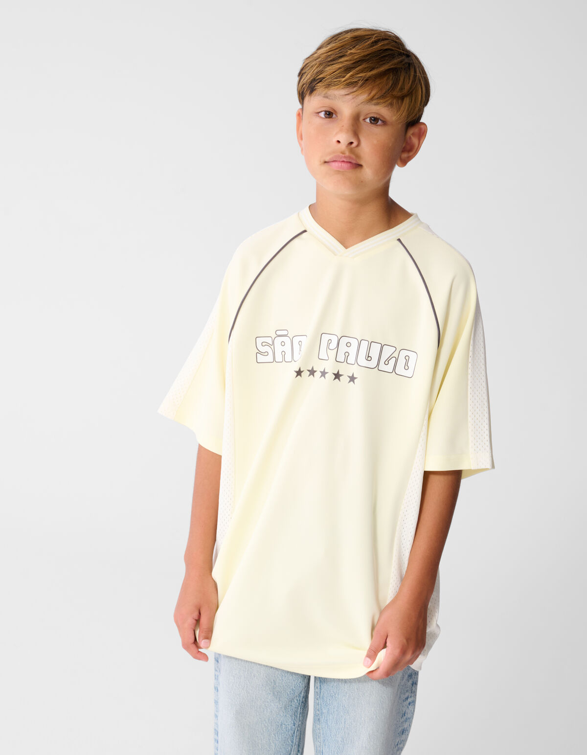 Sporty Oversized T-shirt Lichtgeel