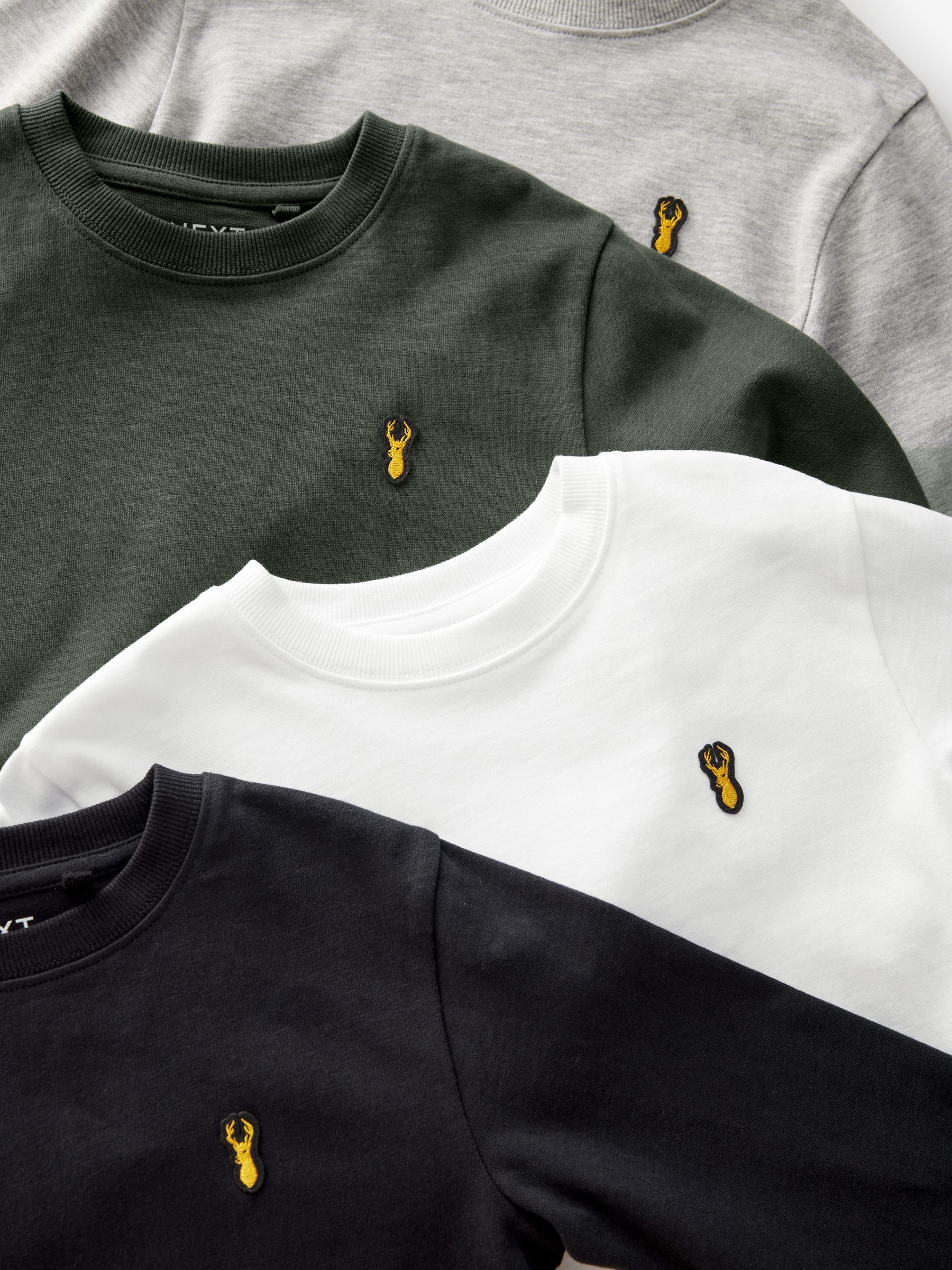 Zwart/wit/grijs - Verpakking van 4 zachte T-shirts met lange mouwen (3-16jr)