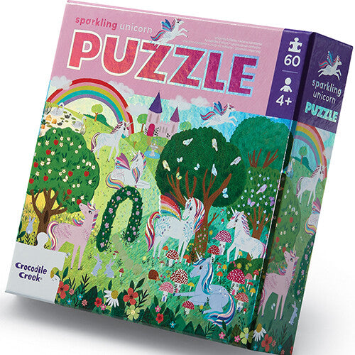 Crocodile creek puzzel met holografisch folie - eenhoorns - 60st
