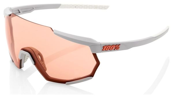 Lunettes 100% Racetrap Soft Tact Gris / Miroir Rouge Corail