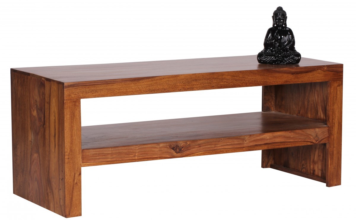 Couchtisch - braun gebeizt - Sheesham massiv - 110 cm breit