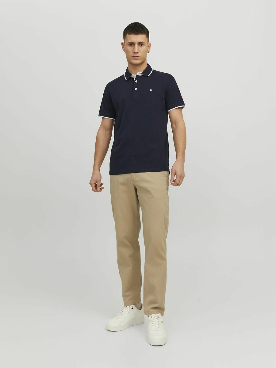 JACK & JONES<br>Camisa polo de manga curta em malha piqué