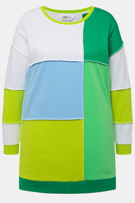 Sweater, Colorblocking-Druck, Rundhals, Langarm