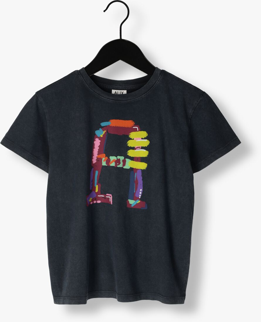 ALIX MINI zwarte alix mini t-shirt knitted a print t-shirt