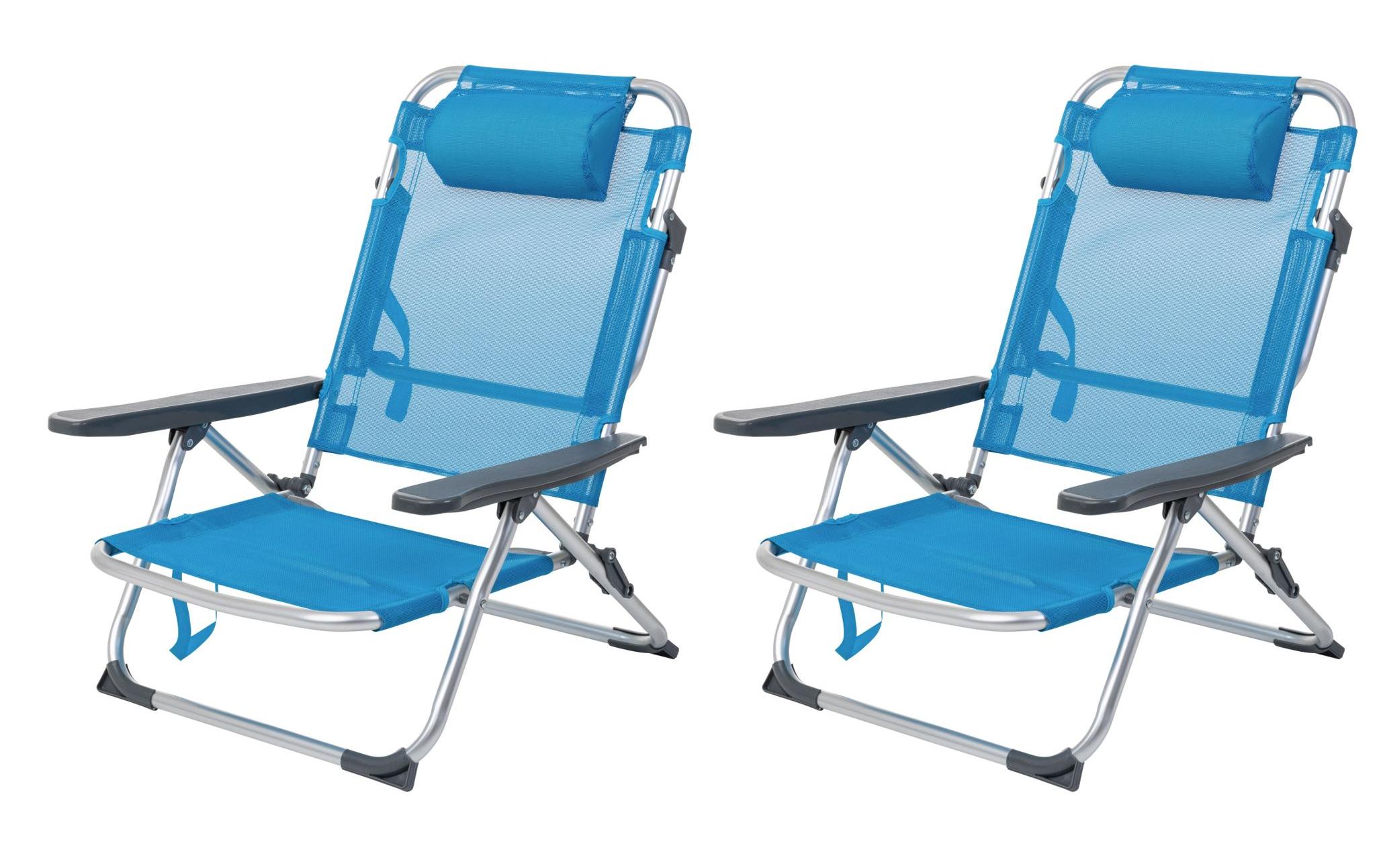 Strandstuhl Arieenzo, Blau, 2 StückGemütliche Campingstühle