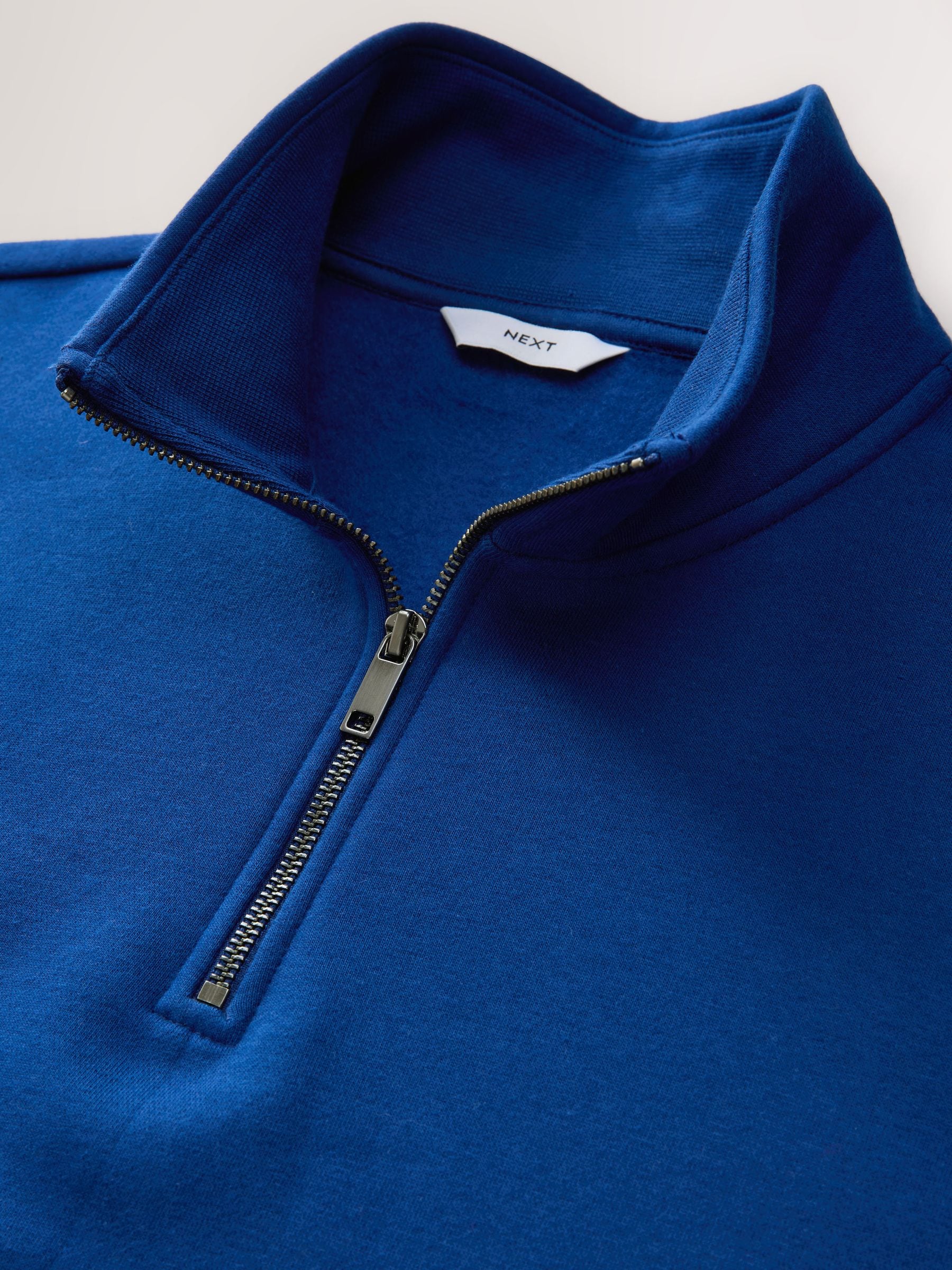Inktblauw - Kwartrits - Sweatshirt van jersey met hoog katoengehalte