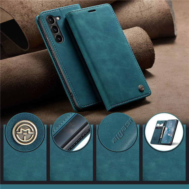 Samsung Galaxy S24  Plus Leder Tasche Flip Wallet Etui mit Kartenfächern - Blaugrün