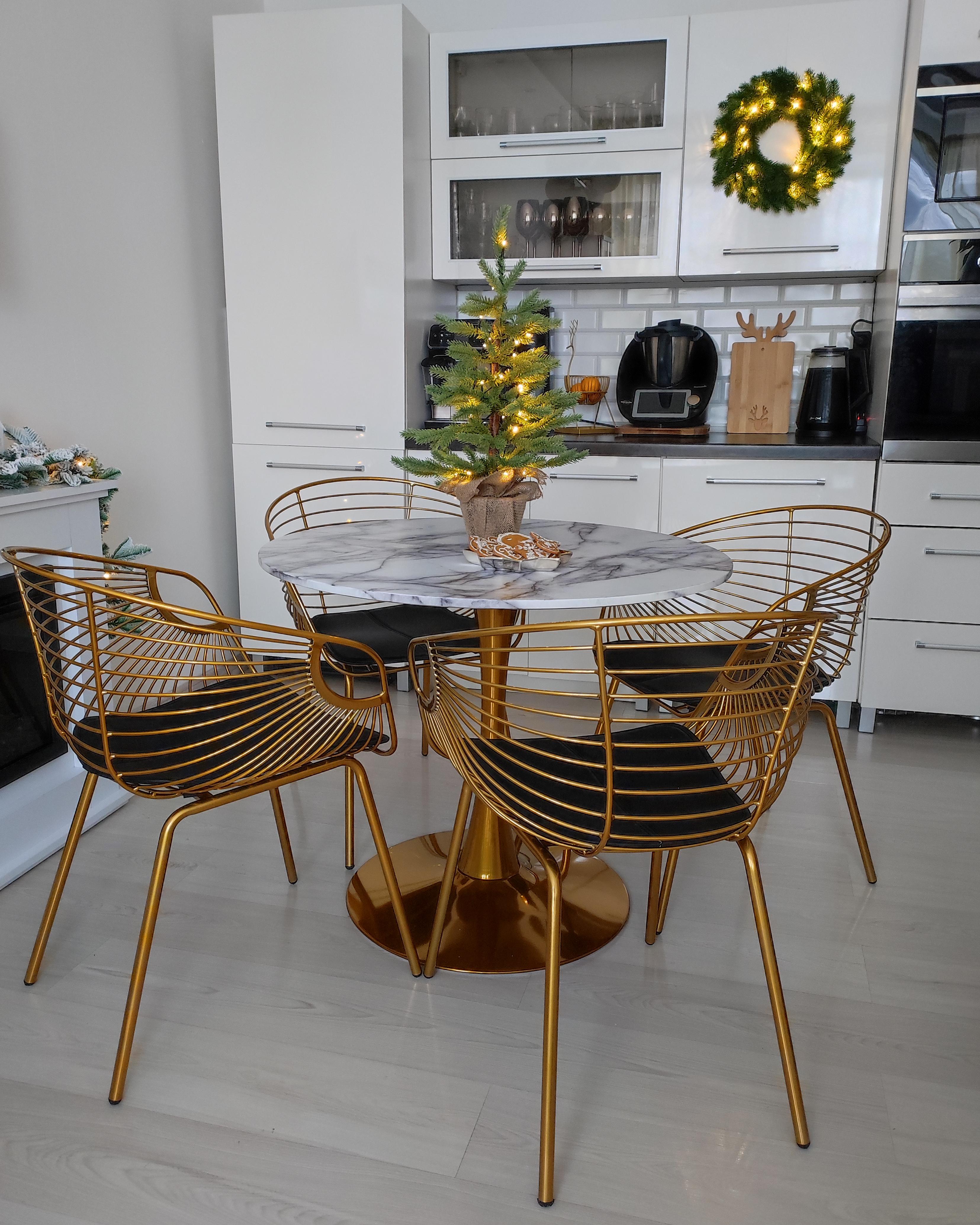 Set van 2 eetkamerstoelen HOBACK Metaal Goud