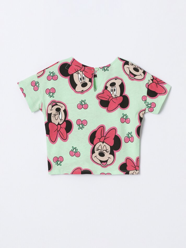 Camiseta Minnie Mouse com nó ©DS - Verde Pastel