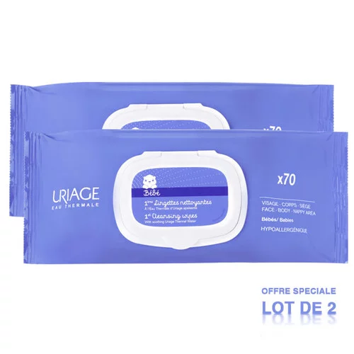 Bébé 1ères lingettes nettoyantes 2x70