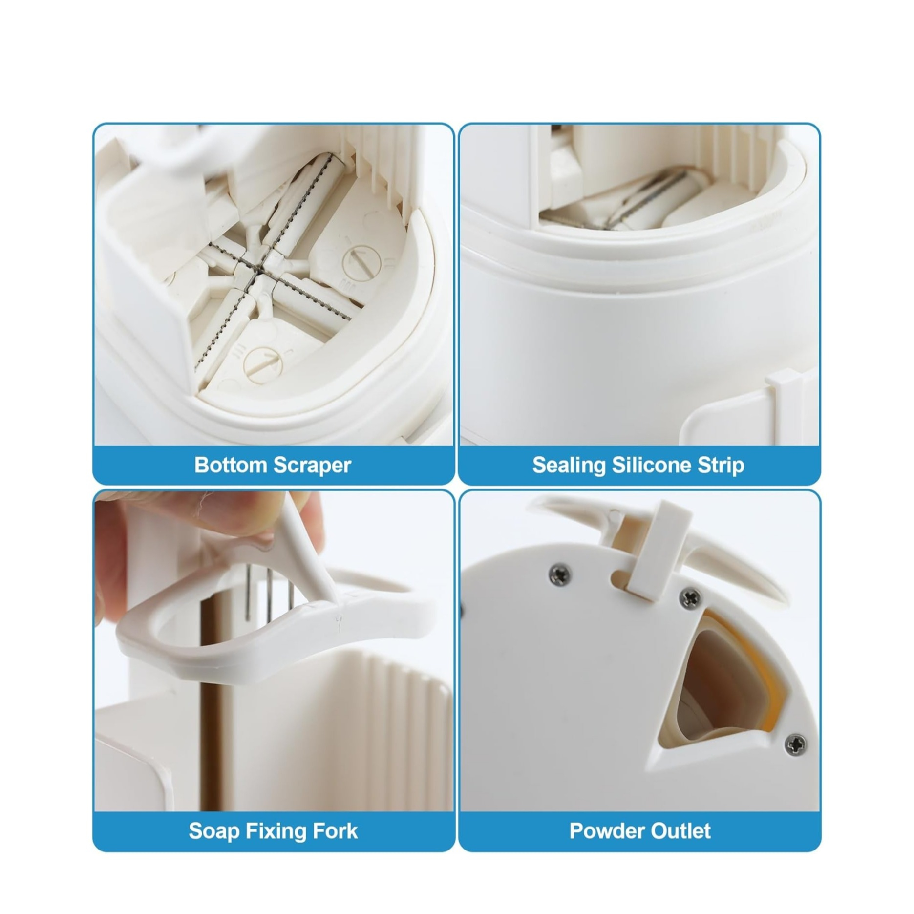 (75x155mm) Seifen Spender Hobel für Feste Seife Nachfüllbare Stückseife Reibe Selbstklebender Kernseifen Dispenser - Weiss