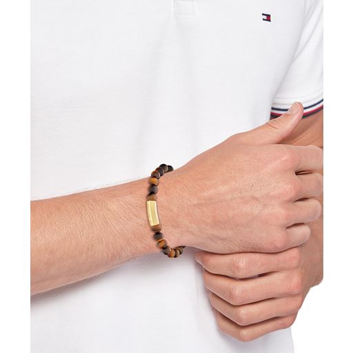 Tommy Hilfiger Beads Armbånd, Brown, 18 cm