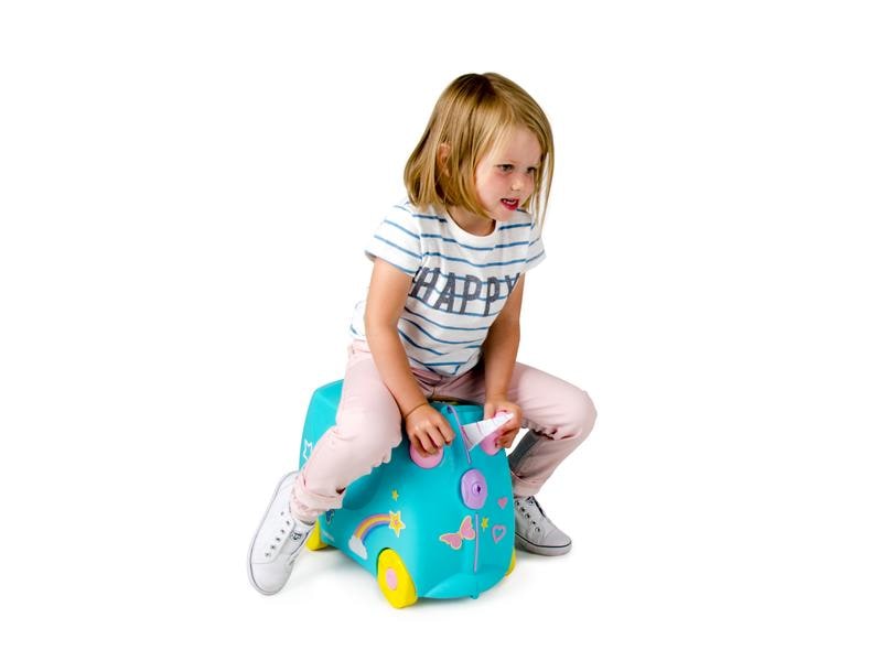 Trunki Reisetrolley Einhorn Una Türkis Reisekoffer für Kinder
