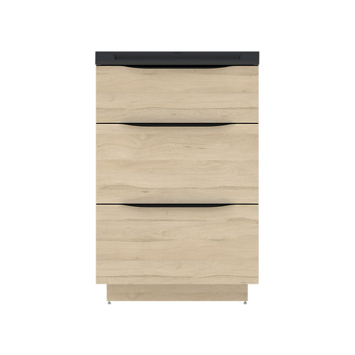 Meuble sous vasque à poser aspect bois Pamili 60 cm