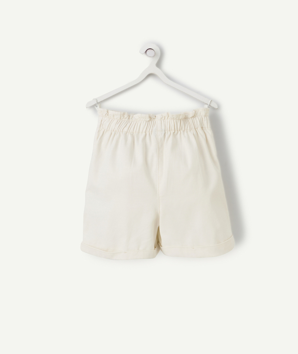 short taille haute fille en viscose responsable beige