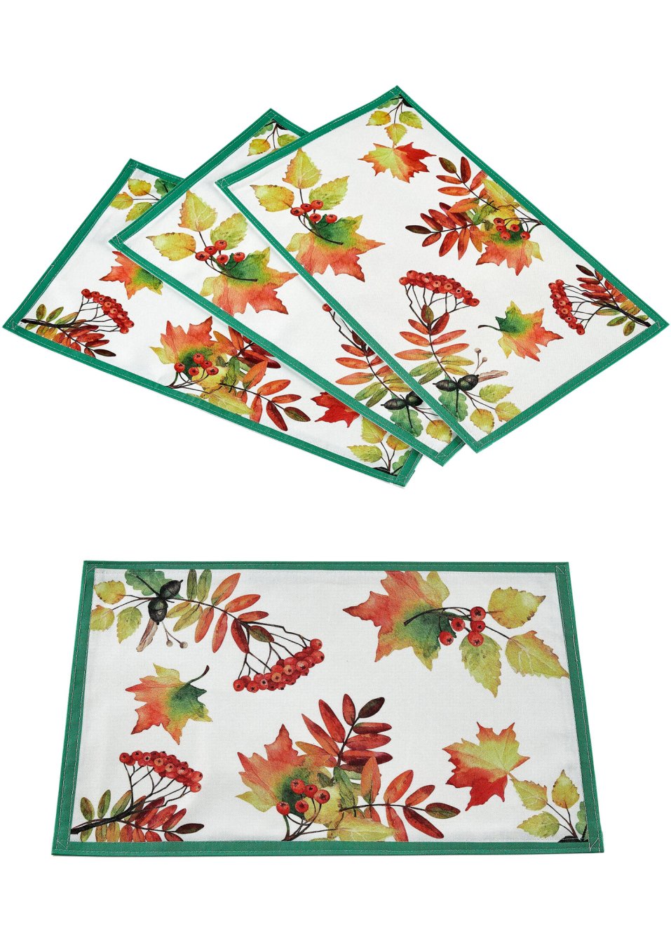 Lot de 4 sets de table à imprimé feuillage