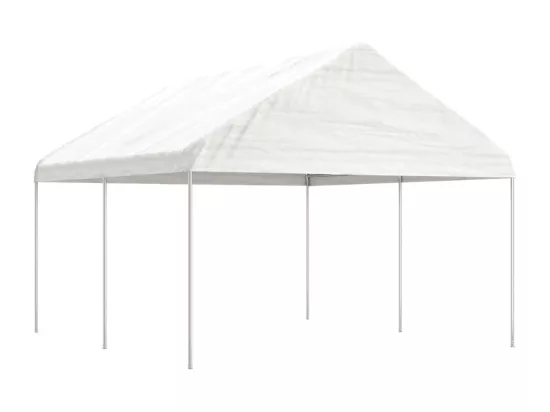 Belvédère avec toit blanc 4,46x4,08x3,22 m polyéthylène