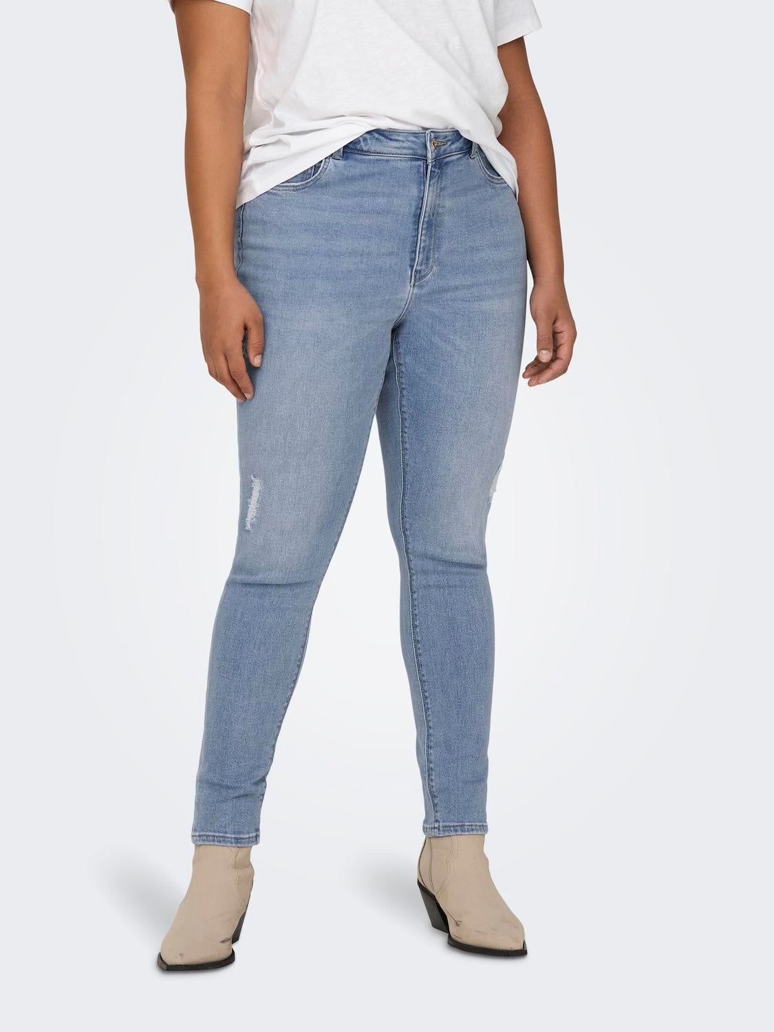 CARMILA Hohe Taille Skinny Fit Jeans Light Blue Denim