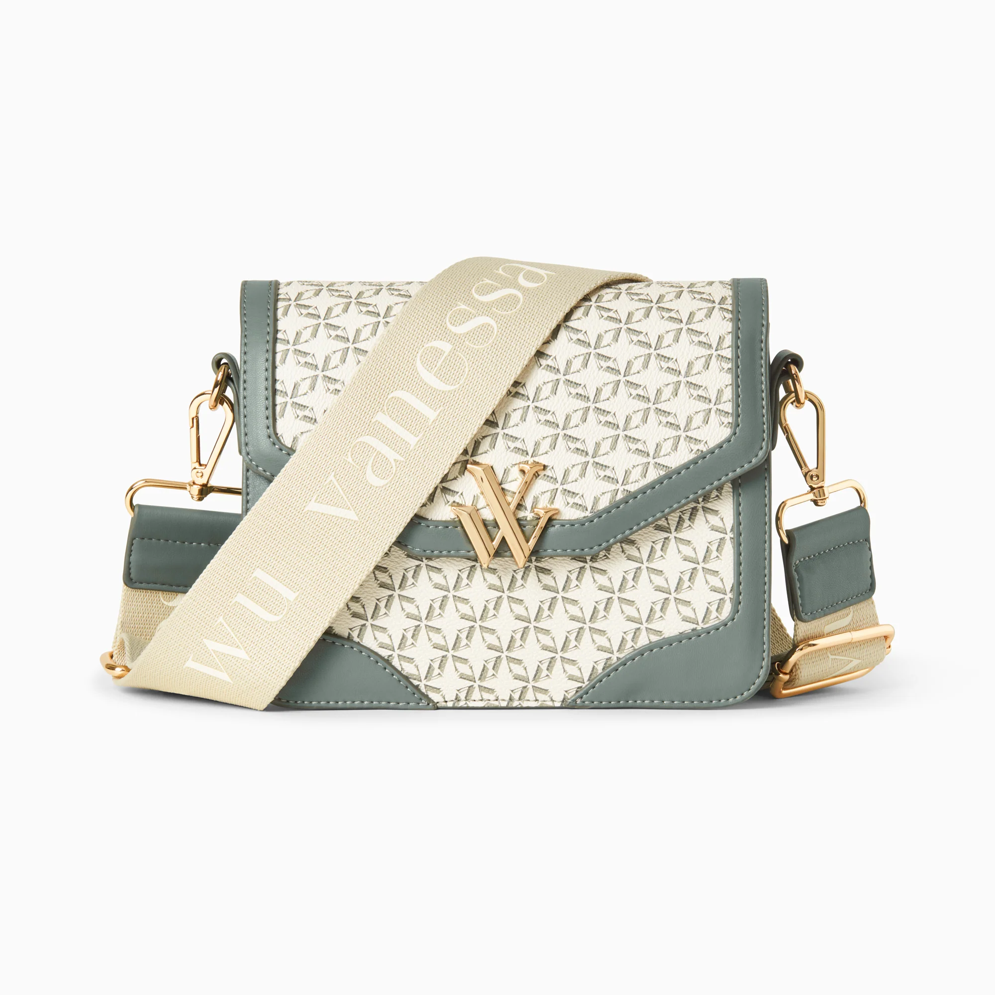 Sacs-Petit sac cartable Karen vert à toile monogramme