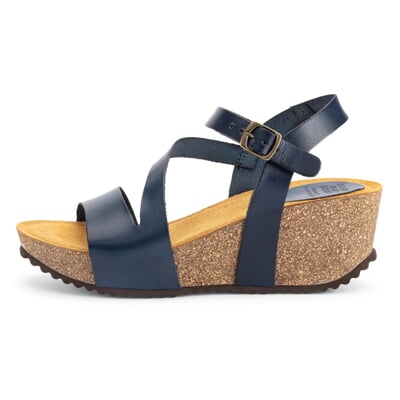 Damensandale Keilabsatz, Navy