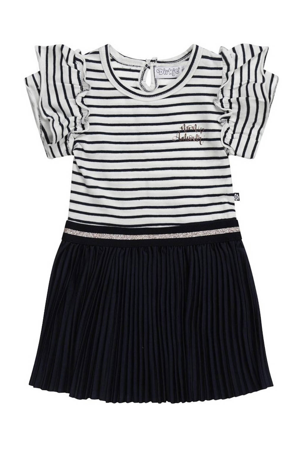 Dirkje gestreepte A-lijn jurk Dress ss blauw