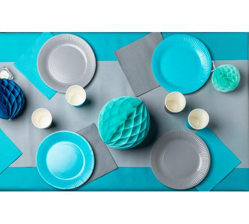(20er Set) Ø23cm Pappteller Einweg Papier Teller Party Geschirr Tisch Deko (79216I) - Türkis