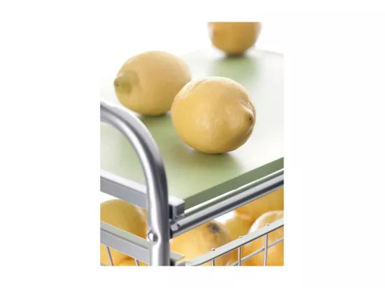 Resserre à légumes, 4 paniers de grande capacité, Gris aluminium - Vert pistache, GREEN