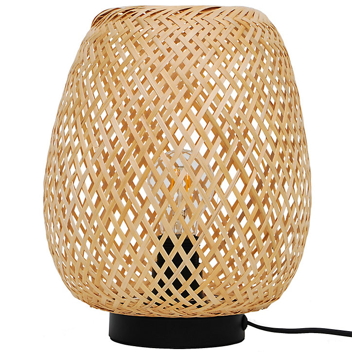Lampe à poser Kasungu E27 IP20 Ø24 x H.30 cm GoodHome naturel