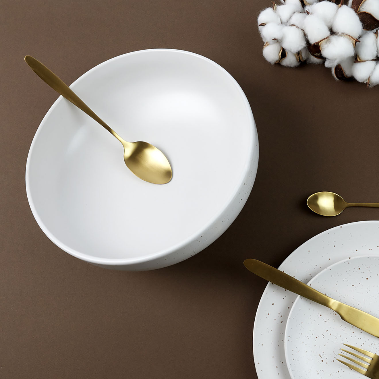 Home Deco Factory Saladier Portofino blanc/beige - D.25.2 cm