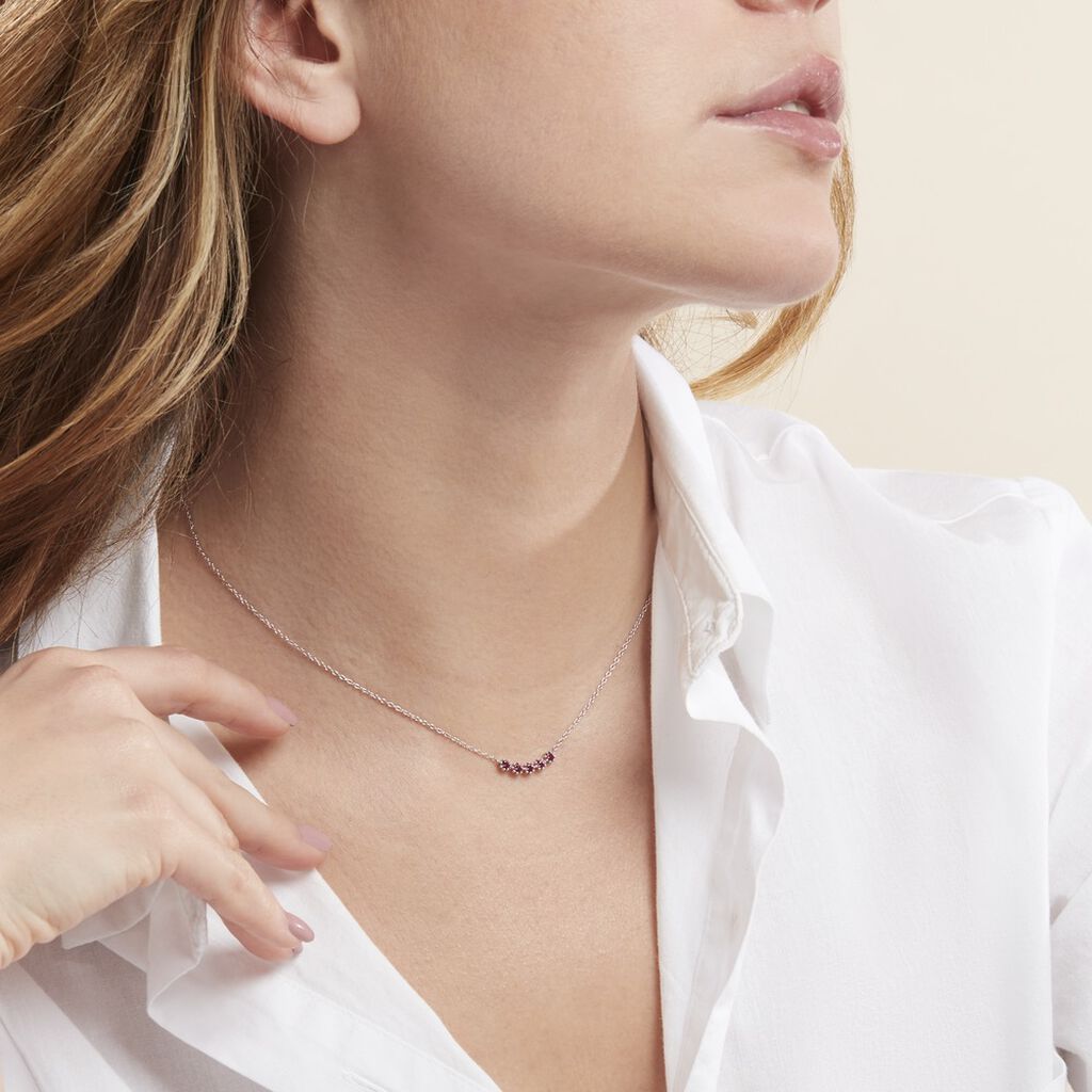 Collier Karrie Argent Blanc Oxyde De Zirconium