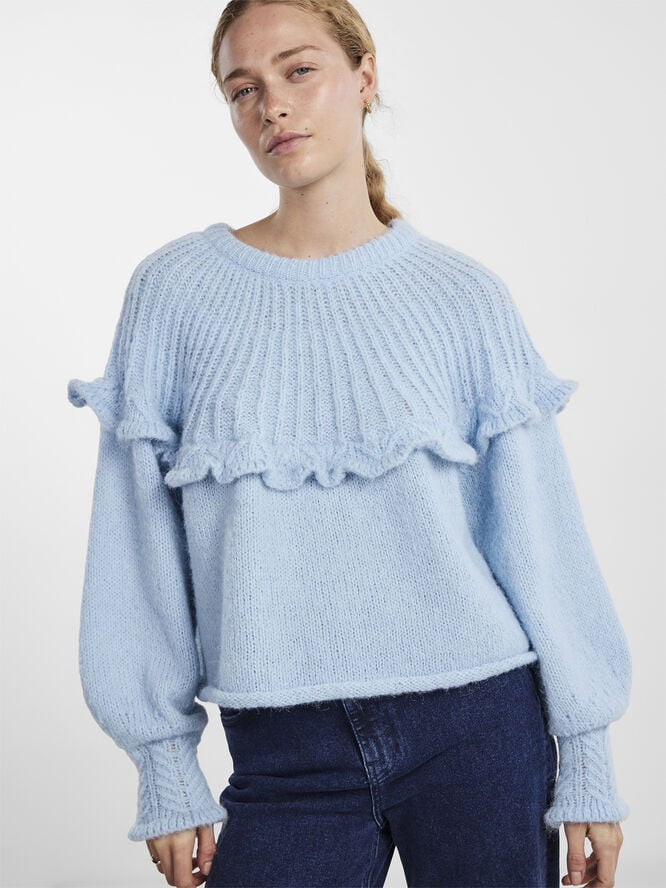 Pieces PCRIKKA LS ONECK KNIT BC Angel falls