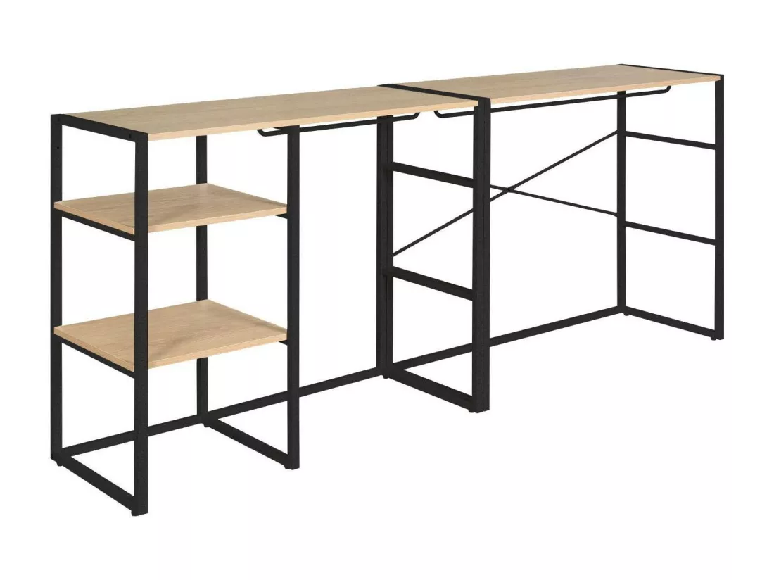 Portants vêtements sous combles modulables noirs - Lot de 2