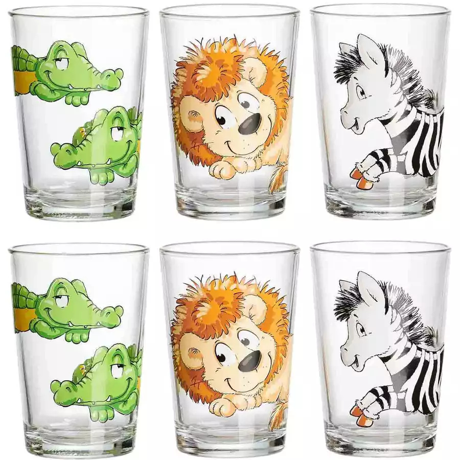 Ritzenhoff & Breker GmbH & Co. KG Kindergläser Dschungeltiere 205 ml 6er Set bunt
