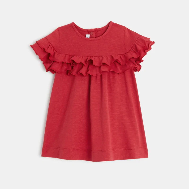 Robe bébé fille rouge uni en coton bébé fille Absorba Aucune nuance