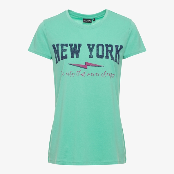 TwoDay dames T-shirt groen met opdruk