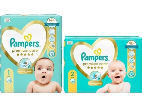 Pampers Premium Care Newborn + Mini, str 1+2, bleier, 140 stk.