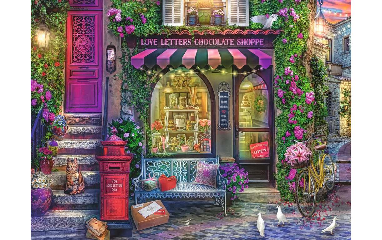 Puzzle Liebesbriefe und SchokoladeKlassisches Puzzle