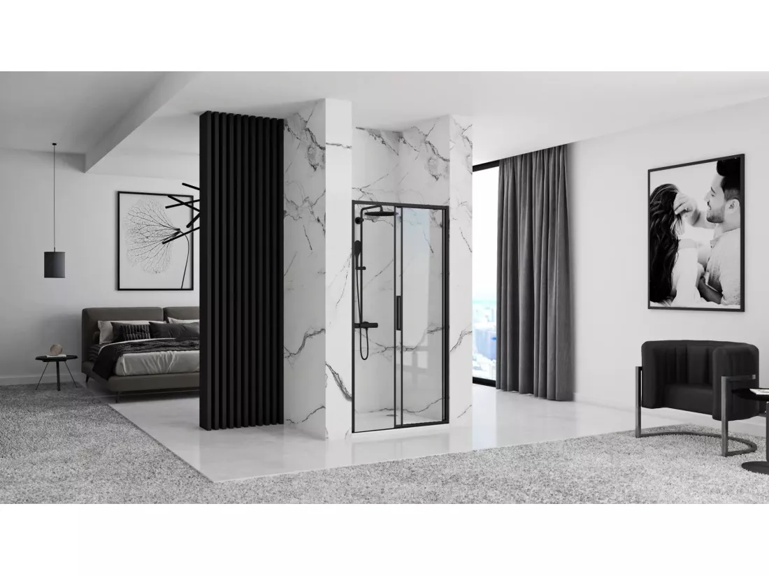 Porte De Douche Coulissante Rea Rapid Slide 120 Black