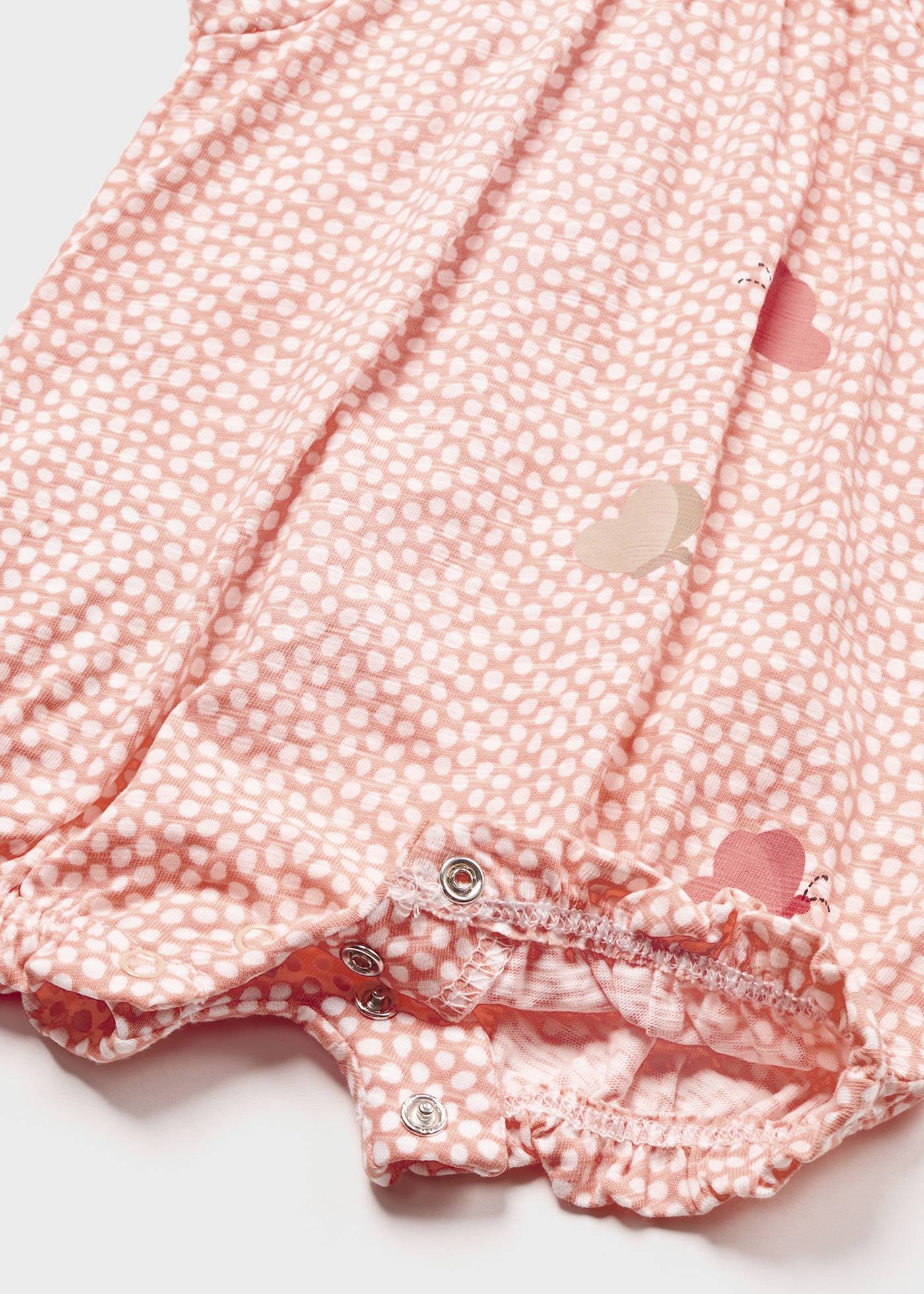 Conjunto de 3 pijamas curtos de algodão sustentável para recém-nascidos.