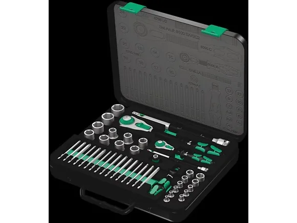 Wera Zyklop Speed 8100 SA/SC 2 - Skraldetopnøgle med bit og sokkelsæt - 43 stykker - i etui