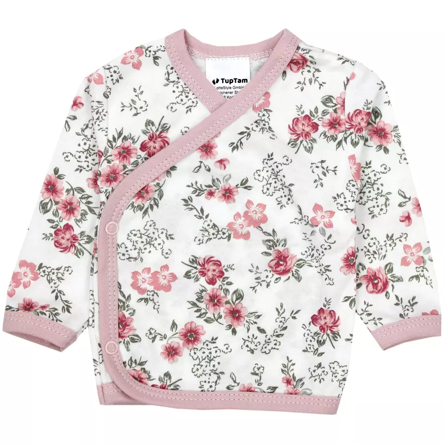 TupTam Baby Mädchen Langarm Wickelshirt 5er Set beigegrau