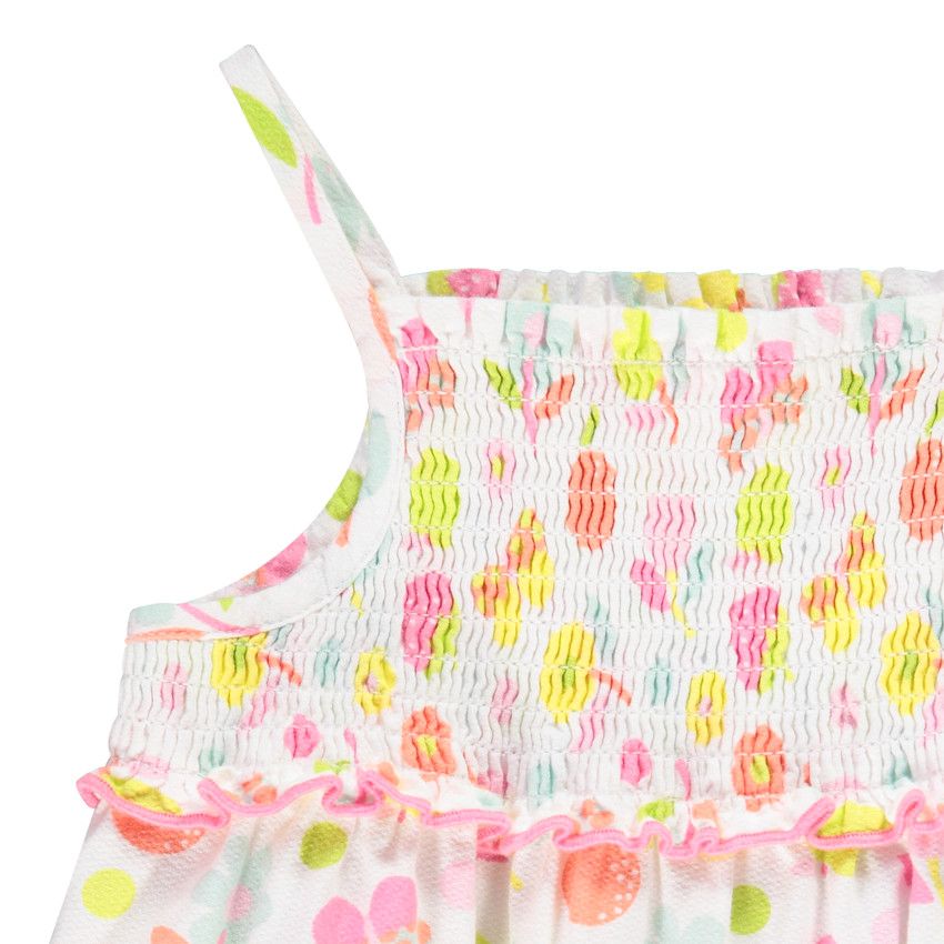 Combinaison longue imprimé fruits pour bébé fille - Blanc