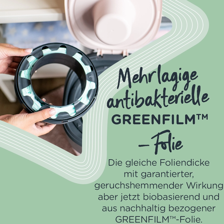 Tommee Tippee Twist & Click Advanced  Windeleimer, inkl. einer Kassette mit nachhaltig gewonnenem, antibakteriellem Greenfilm in blau