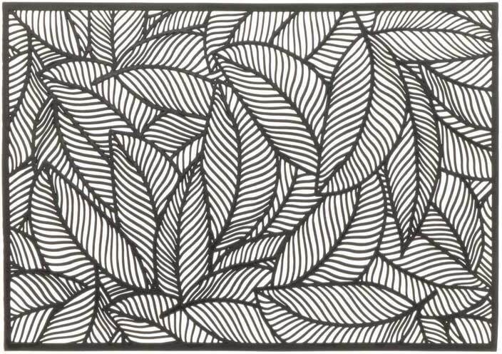 Unique living placemat Nissa zwart 30 x 45 cm