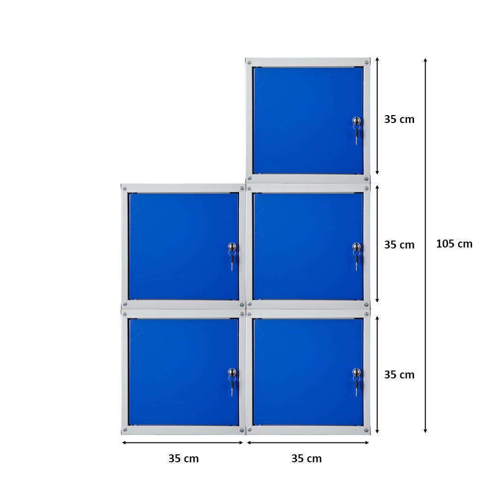 PROREGAL Mega Deal 5x locker cubes Cubic HxBxD 35 x 35 x 35 cm grijsblauw