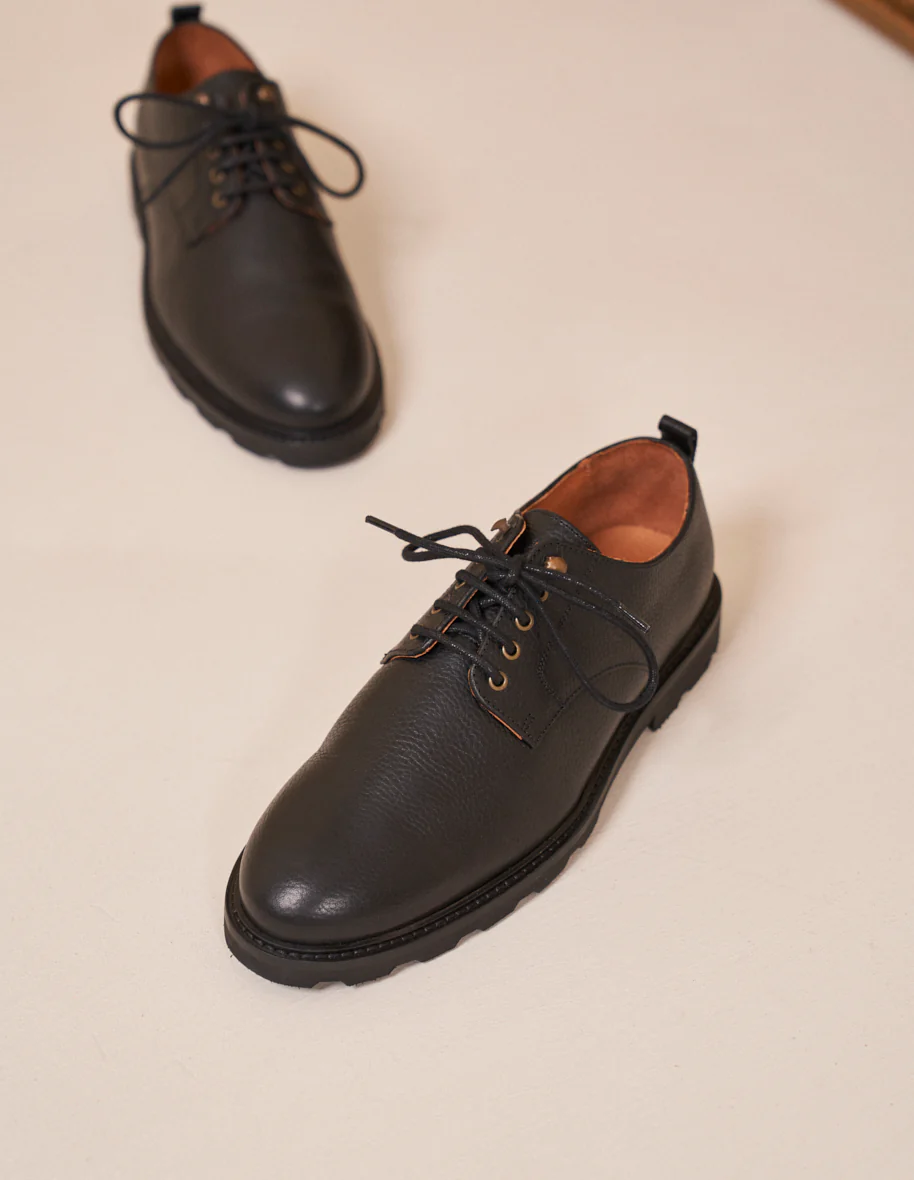 Derbies Simon - Cuir grainé noir