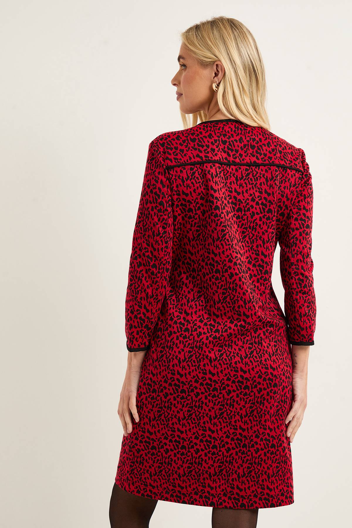 Wallis Robe Droite En Ponte À Imprimé Léopard Avec Détails Contrastés Petite