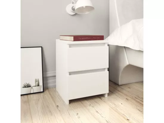 Tables de chevet 2 pcs Blanc 30x30x40 cm Bois d'ingénierie